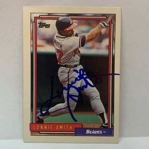 1992 Topps Lonnie Smith Braves #467 In Person Autograph (016)